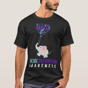 Mens Suicide Prevention Elephant Pink And Teal T-Shirt