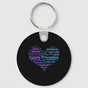 Mens Suicide Prevention Heart Mental Health Key Ring