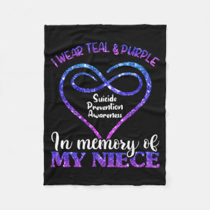 Mens Suicide Prevention Shirt Teal Purple In Fleece Blanket