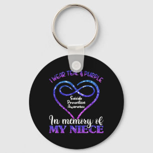 Mens Suicide Prevention Shirt Teal Purple In Key Ring