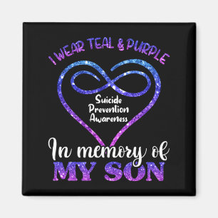 Mens Suicide Prevention Teal Purple In Memory Of Magnet