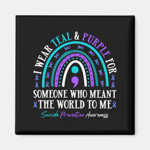 Mens Suicide Prevention Wear Teal And Purple Magnet
