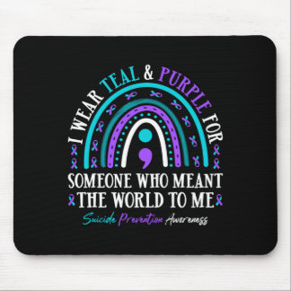 Mens Suicide Prevention Wear Teal And Purple Mouse Pad