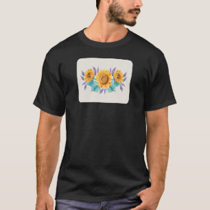 Mens Sunflower Watercolor Blossom Yellow Floral Fl T-Shirt