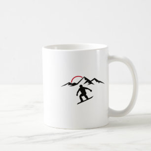 Mens Sunset Snowboarding Coffee Mug