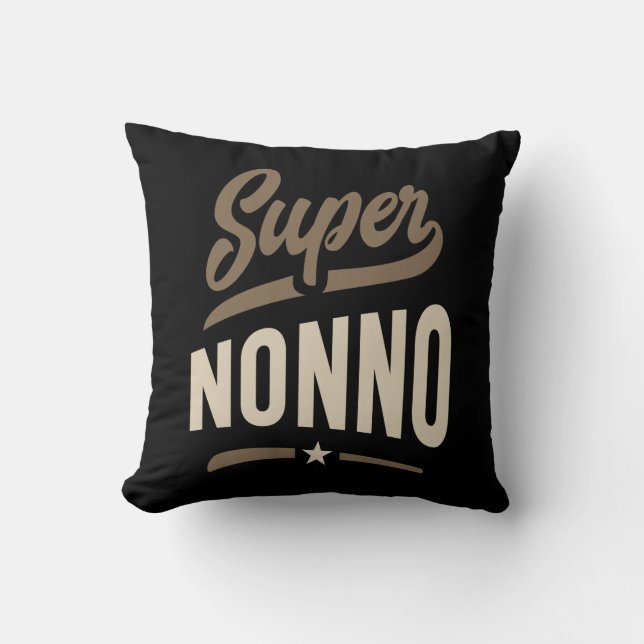 Mens Super Nonno Grandpa Gift Cushion (Front)