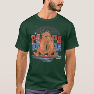 Mens Surfing Bear Family Dad Cute Animal Daddy Pap T-Shirt