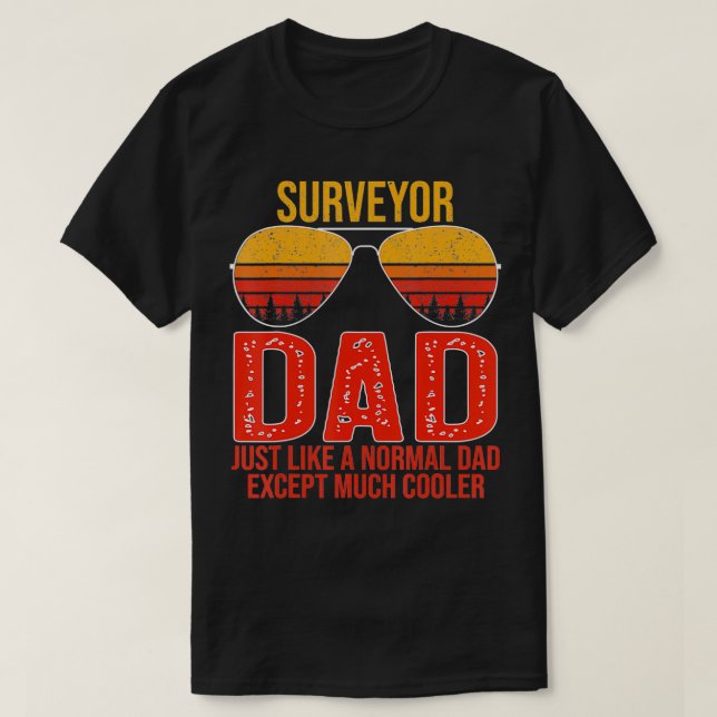 Mens Surveyor Dad Retro Sunglasses for Father's Da T-Shirt (Design Front)