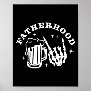 Mens Surviving Fatherhood One Beer At A Time Fathe Poster