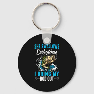 Mens swallows everytime funny fishing fisher key ring