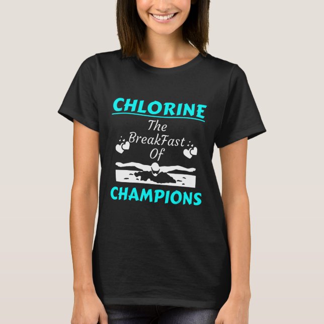 Mens Swim Shirt Chlorine The Breakfast Of Champion (Front)