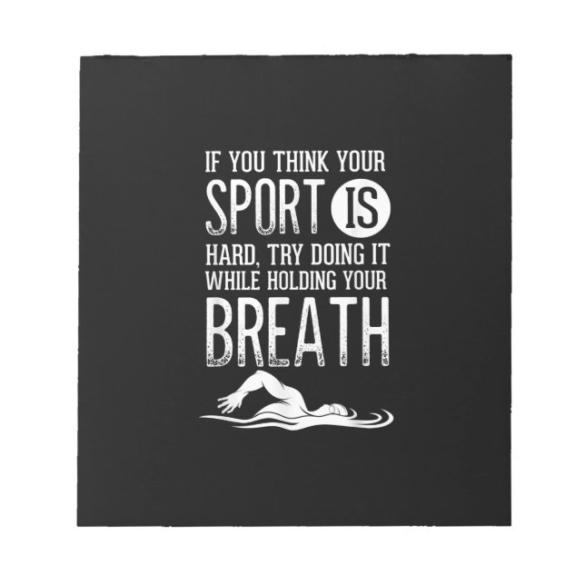 Mens Swim Swimmer Swimming Sport Practice Notepad (Front)