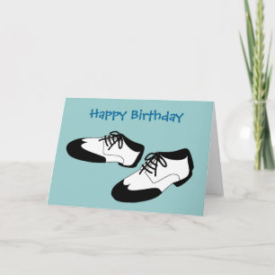 Mens Swing Dance Shoes Happy Birthday Spats Card