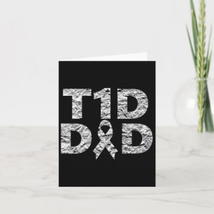 Mens T1d Dad Diabetes Awareness Distressed  Card