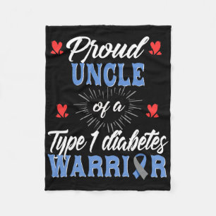 Mens T1d Proud Uncle Diabetes Awareness Type 1 Ins Fleece Blanket