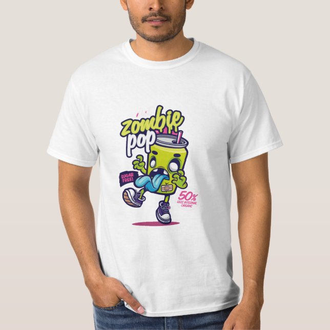 Men's T-Shirt Kaos Stiker Hoodie Zombie Redbubble (Front)