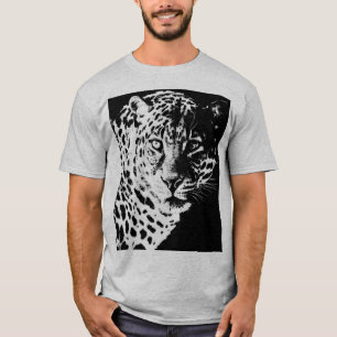 Mens T-Shirt Leopard Face Modern Pop Art Animals