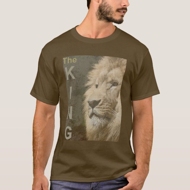 Men's T-Shirt Modern Elegant Pop Art Lion Brown (Front)