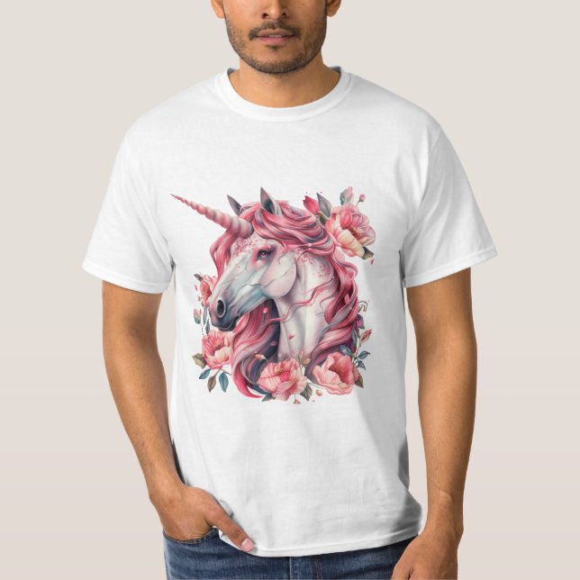 Men's T-shirt with a unicorn. (Front)