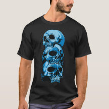 Men's T-shirt with Blue Skulls