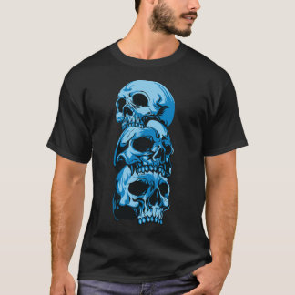Men's T-shirt with Blue Skulls