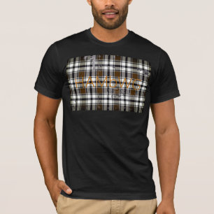 Men's T-shirt with Brown Plaid Design. HAMbWG