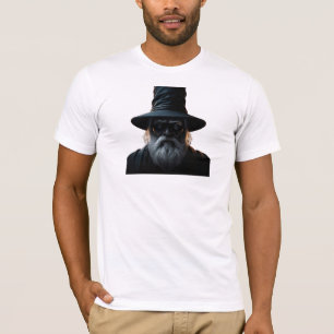 Mens T Shirt with old magician man