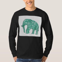 Men's T-shirt with patterned elephant