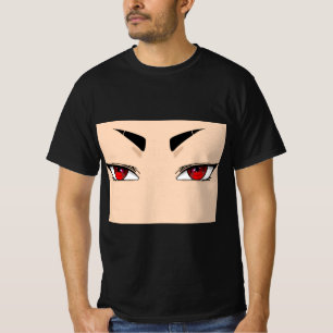 Men's t-shirt with red bold anime eyes
