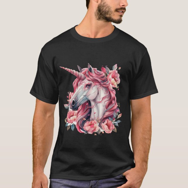 Men's T-shirt with unicorn. (Front)