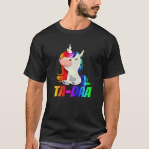 Mens TA DAA Middle Finger Rainbow Unicorn 1 T-Shirt