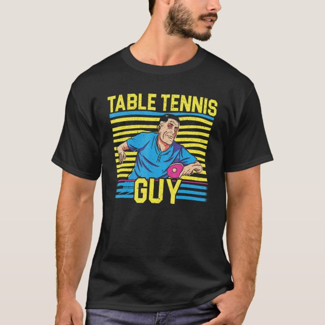 Mens Table Tennis Guy Ping Pong Player Racket Scie T-Shirt (Front)