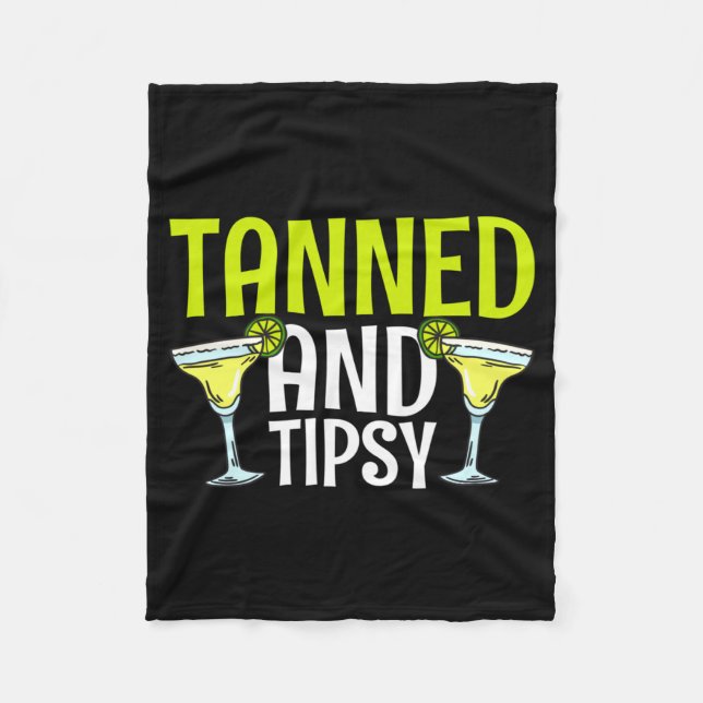 Mens Tanned and Tipsy Performance Fleece Blanket (Front)