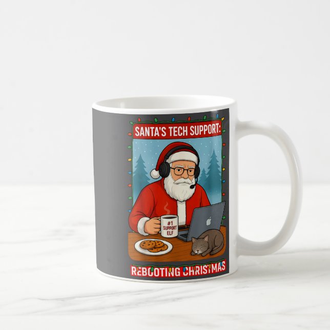 mens Tech Santa s Rebooting Support Coffee Mug (Right)