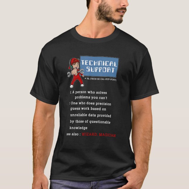 Mens Technical Support Definition  Computer Nerd H T-Shirt (Front)