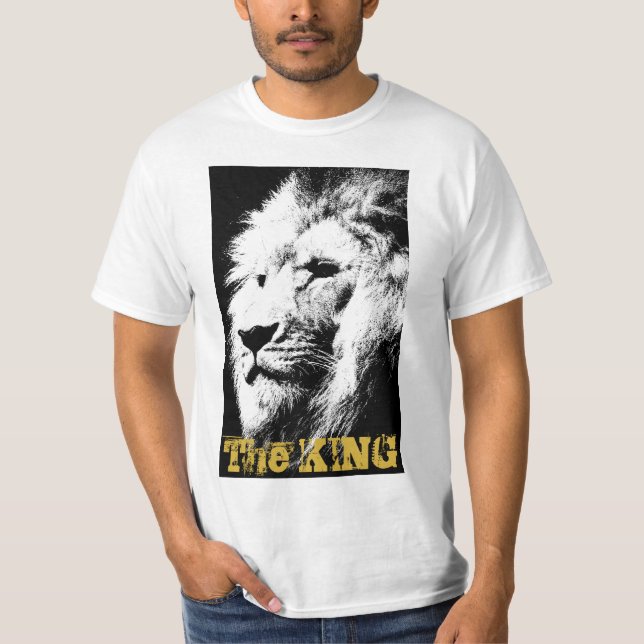 Mens Tee Shirts Modern Template Lion Face Animal (Front)