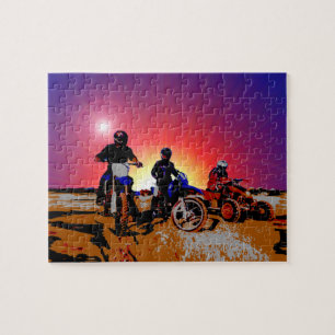 Men's Teen Boy's Motocross Motorbike Riding Jigsaw Puzzle