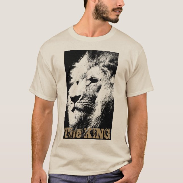 Mens Template T Shirts Modern Lion Face Animal (Front)