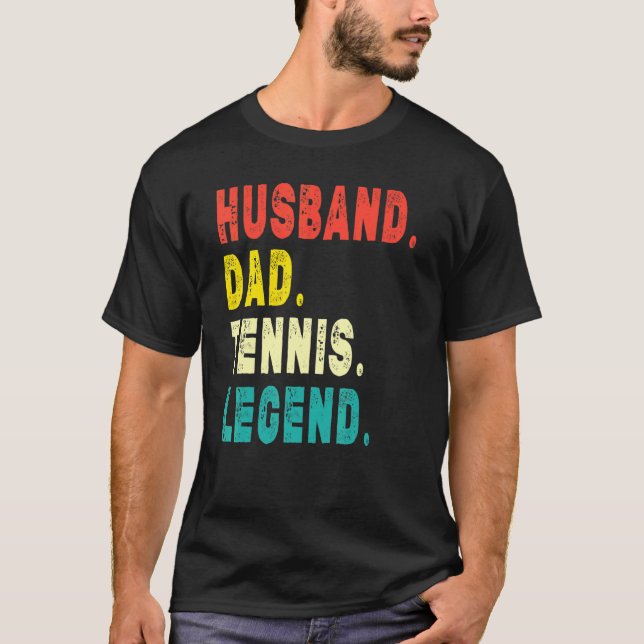 Mens  Tennis Player Husband Dad Tennis Legend Vint T-Shirt (Front)