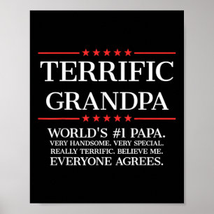 Mens Terrific Grandpa Poster
