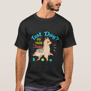 Mens Test Day No Prob Llama Testing Teacher T-Shirt