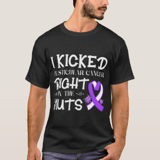   Mens Testicular Cancer Awareness Survivor Kicke T-Shirt