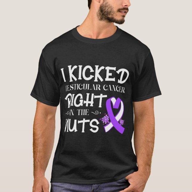   Mens Testicular Cancer Awareness Survivor Kicke T-Shirt (Front)