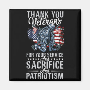 Mens Thank Veterans For Service And Sacrifice And Magnet