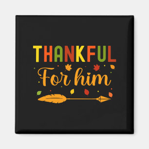 Mens Thankful For Thanksgiving Couples Fall Magnet