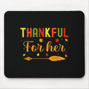 Mens thankful for thanksgiving couples fall mouse pad