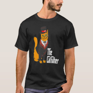 Mens The Catfather Fathers Day  Cat Kitten Papa Hu T-Shirt