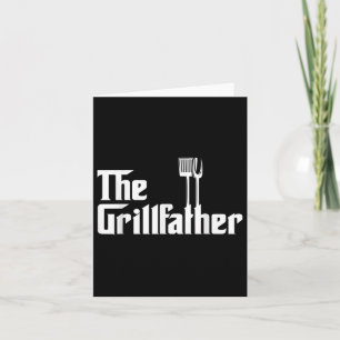Mens The Grillfather Funny Bbq Grill Chef Card