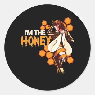 Mens The Honey Y Halloween Bee Costume For Women Classic Round Sticker