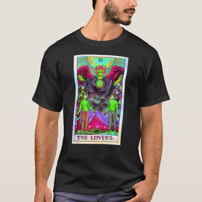 Men's The Lovers Coronavirus Tarot Card T-Shirt (Front)